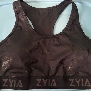 Zyia banded Black marble Sports Bra
